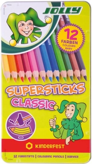 Supersticks Colored Pencils 12 colors in a metal tin