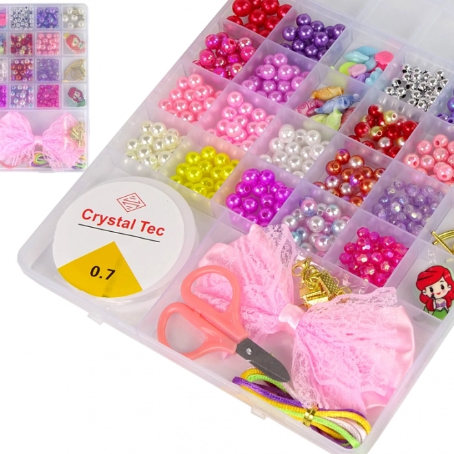 Set kralen voor sieraden maken roze strik