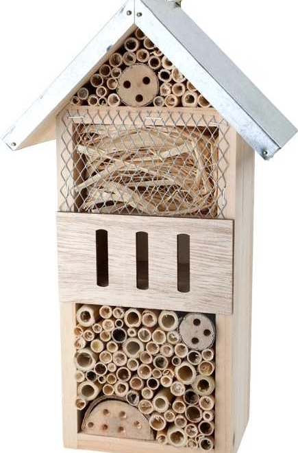 Kleine houten insectenhotel Stad
