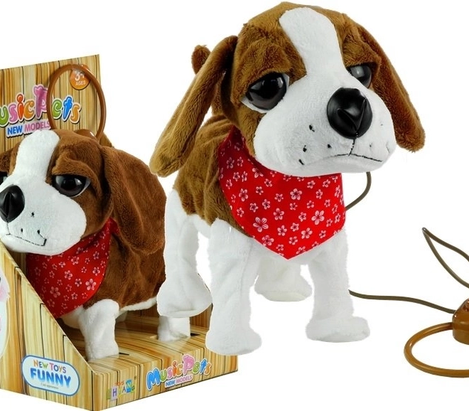 Interactive Plush Dog with Leash and Singing