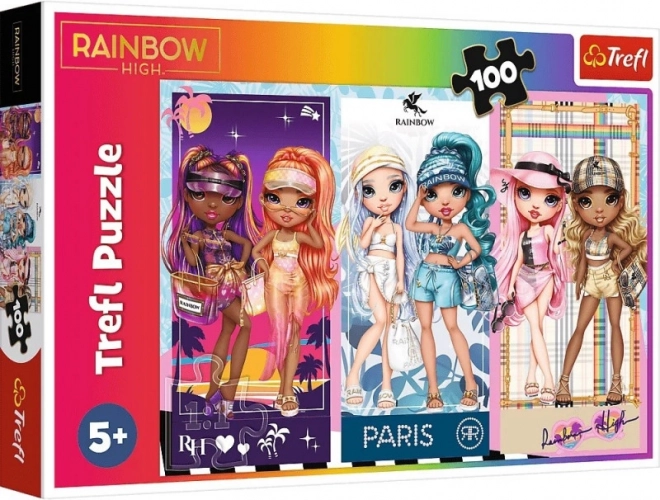 Puzzle 100 pièces Rainbow High – poupées arc-en-ciel