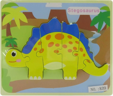 Wooden dinosaur puzzle board