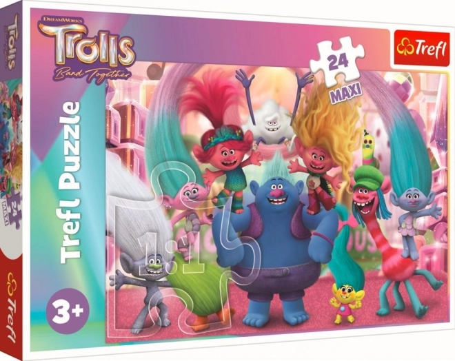 Maxi puzzel 24 stukjes – in de wereld van de TROLLEN