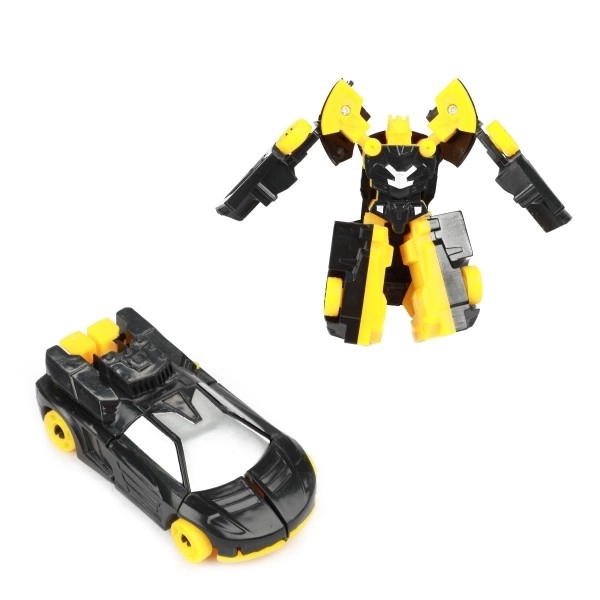 Transformer auto/robot plastic 10cm mix kleuren in plastic doos 5x10,5cm