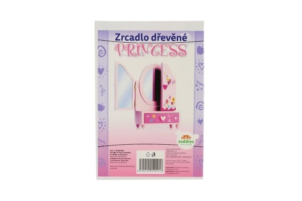 Spiegel sieradendoos Princess 3-delige lade hout 16x25x8cm in doos