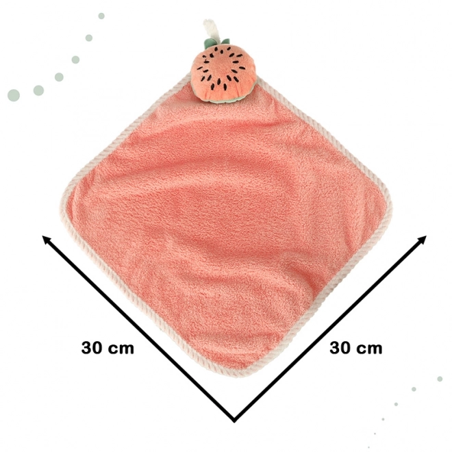 Kinderhanddoek voor kleuterschool 30x30cm roze meloen