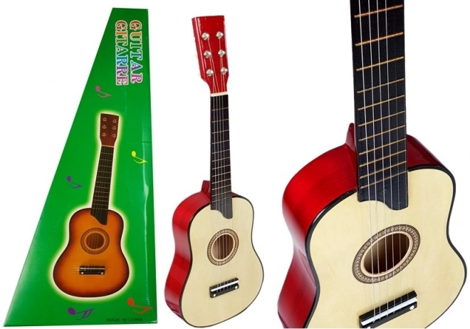 Wooden Guitar with Pick - Cream