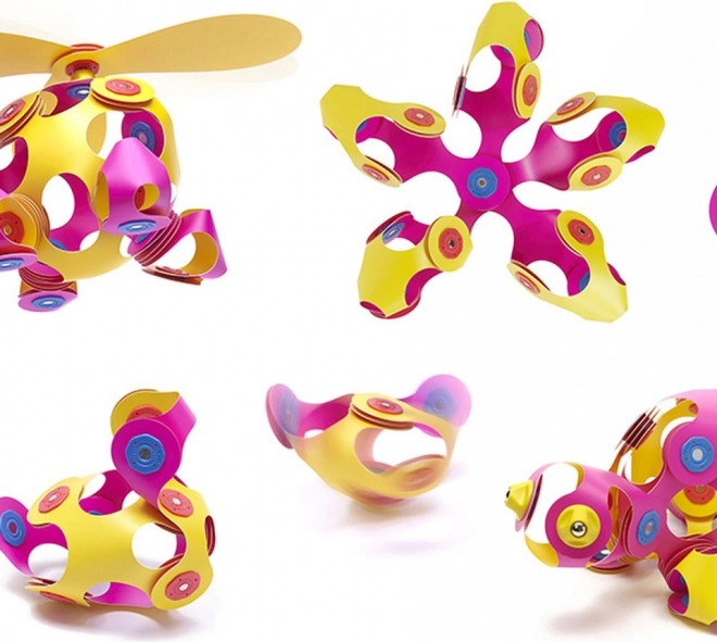 Blocs magnétiques Clixo Crew pack, rose et jaune