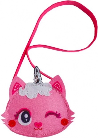 Creatieve set – kleine vilten handtas met katje, roze