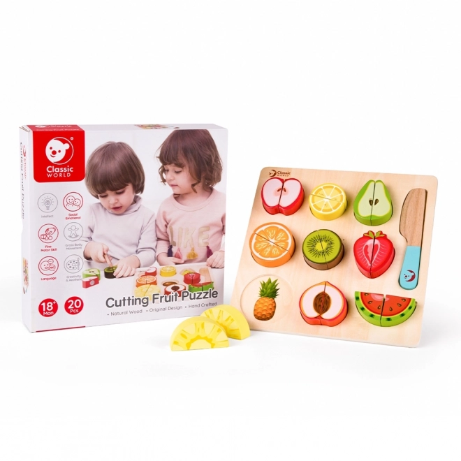 Classic World Wooden Fruit Cutting Montessori Set