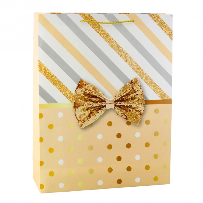 Grote cadeauzak met gouden strik