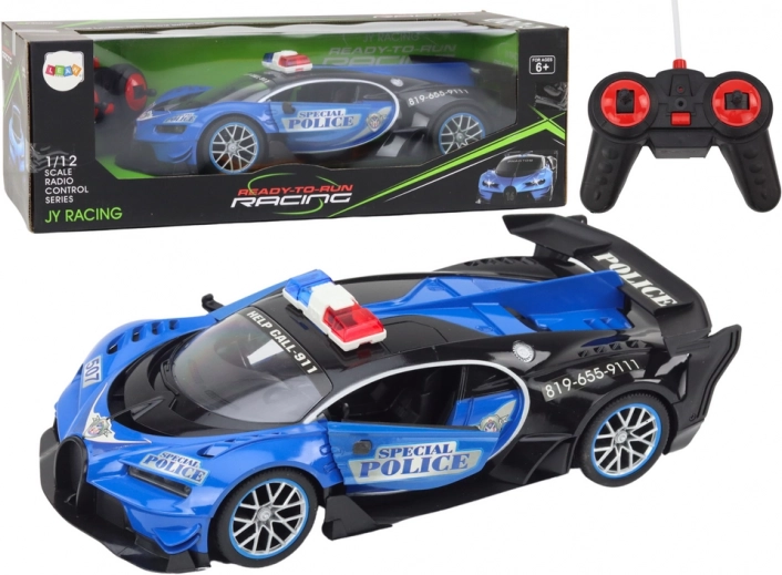 RC police car 1:12 scale, blue