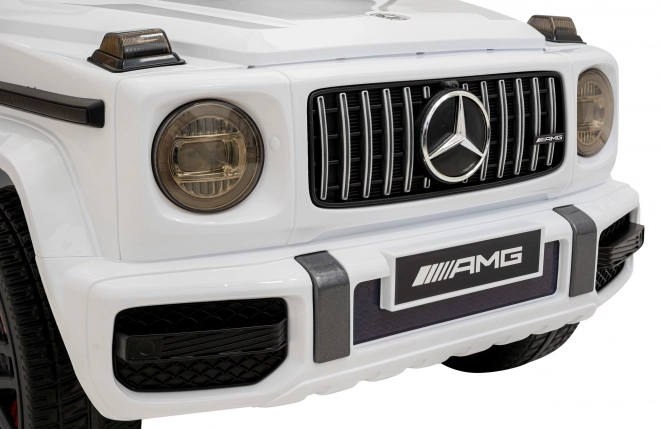 Mercedes AMG G63 voor kinderen wit + afstandsbediening + MP3 LED + langzame start + EVA + gordels