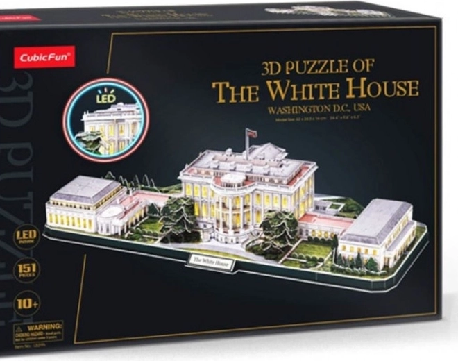 CUBICFUN 3D Puzzle – The White House with LED Lighting (151 pieces)