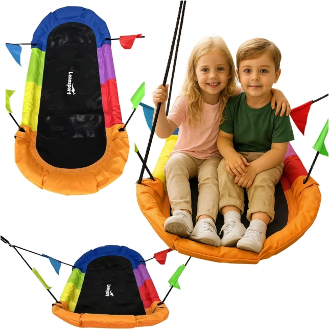 Garden Swing Stork Nest Rectangular Colorful 167 x 75 cm