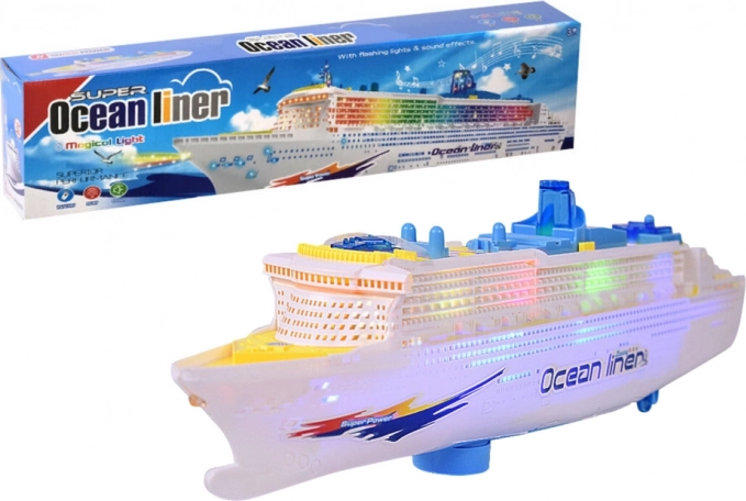 bateau d’excursion pour passagers avec lumières et sons