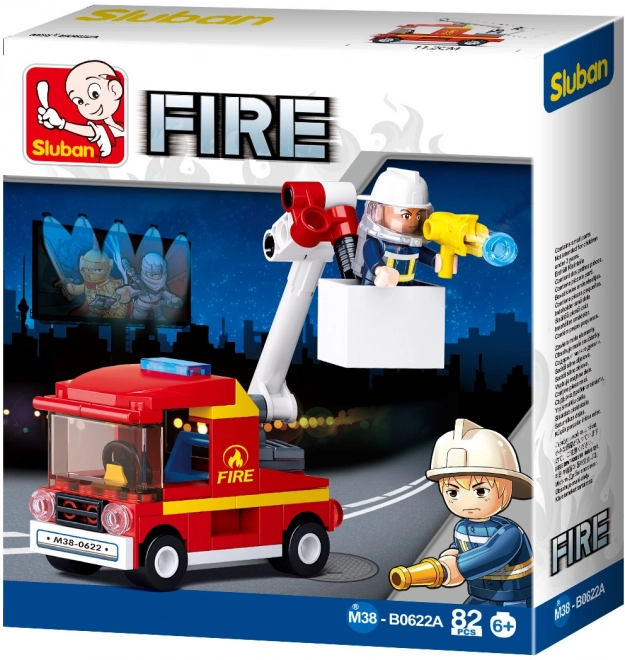Sluban Brandweer M38-B0622A Auto met kleine platform