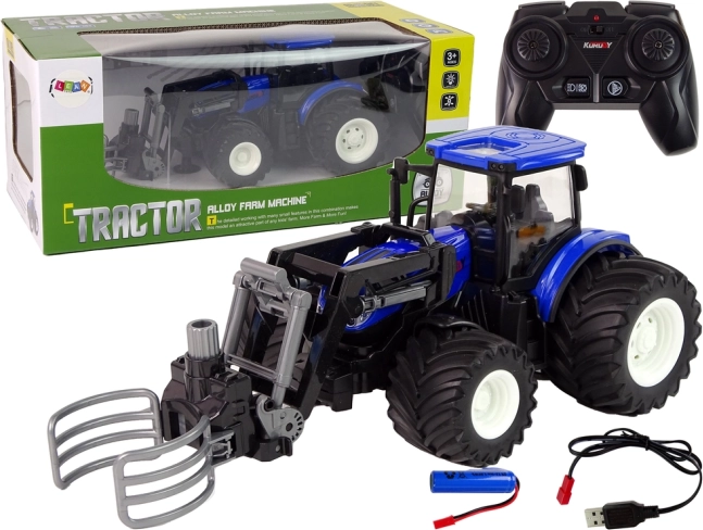 Tracteur RC MIRROR avec pince – bleu