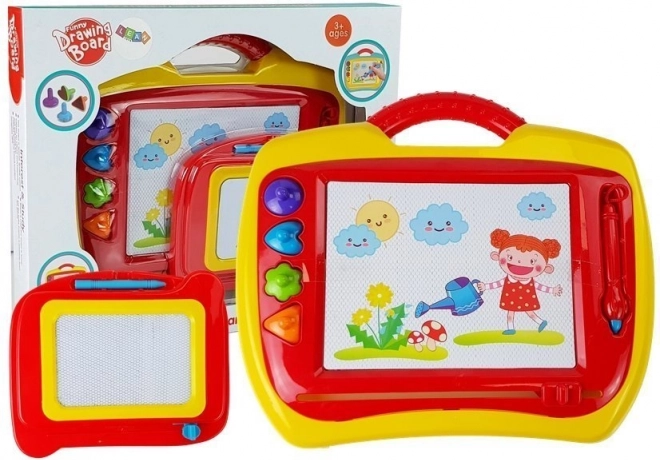 magnetische Zeichentafel Znikopis – Set 2 Stk., rot‑gelb