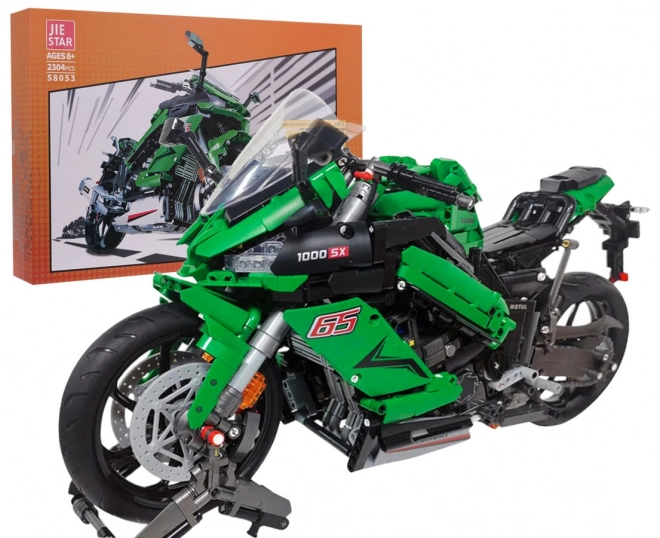 Construction Set Green Sport Motorcycle 2304 Pieces