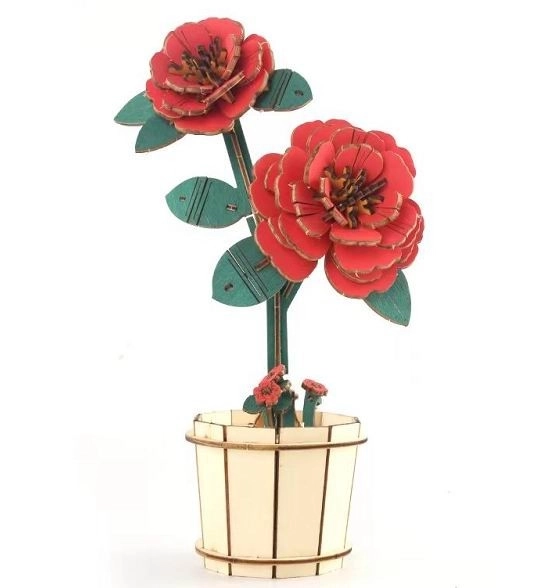 Camellia houten 3D-puzzel
