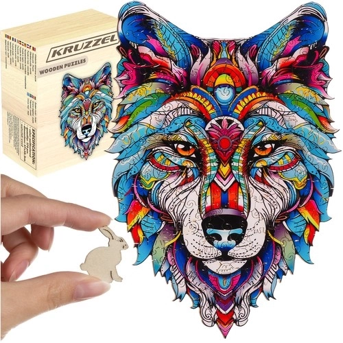Houten puzzel Kruzzel Wolf