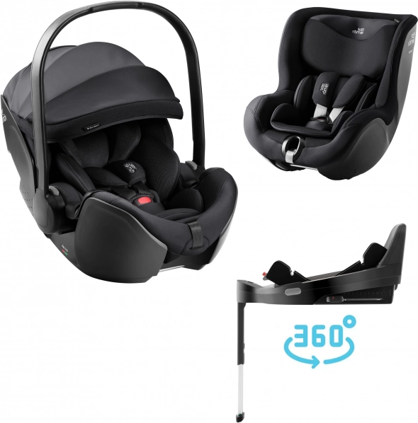 Siège auto pour enfant Baby-Safe Pro et Dualfix 5Z Style en noir carbone