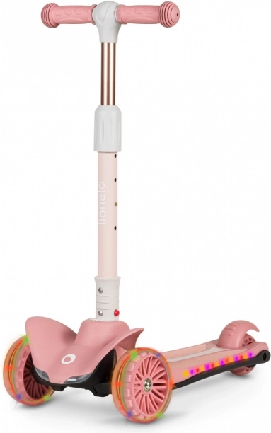 Kinderstep met drie wielen en LED LIONELO Timmy Pink Rose