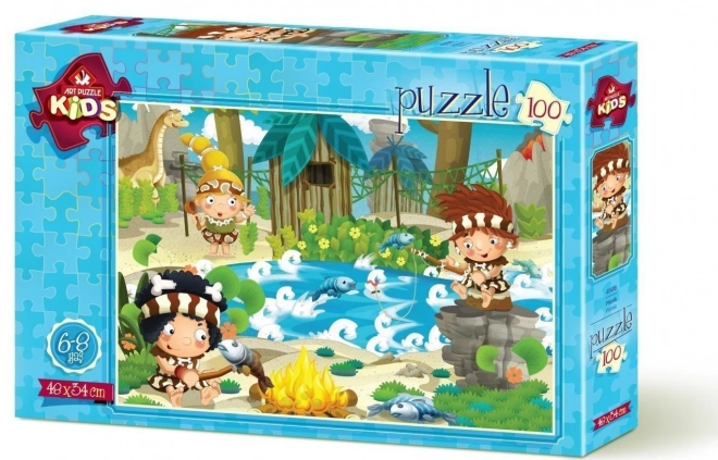 Puzzel Préhistorische Picknick - 100 Stukken