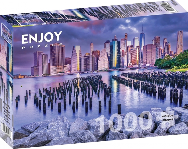 Geniet van puzzel bewolkte hemel boven Manhattan, New York 1000 stukjes