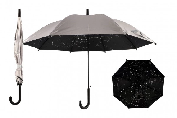Paraplu sterrenhemel schiet 70cm metaal/plastic zilver in zak