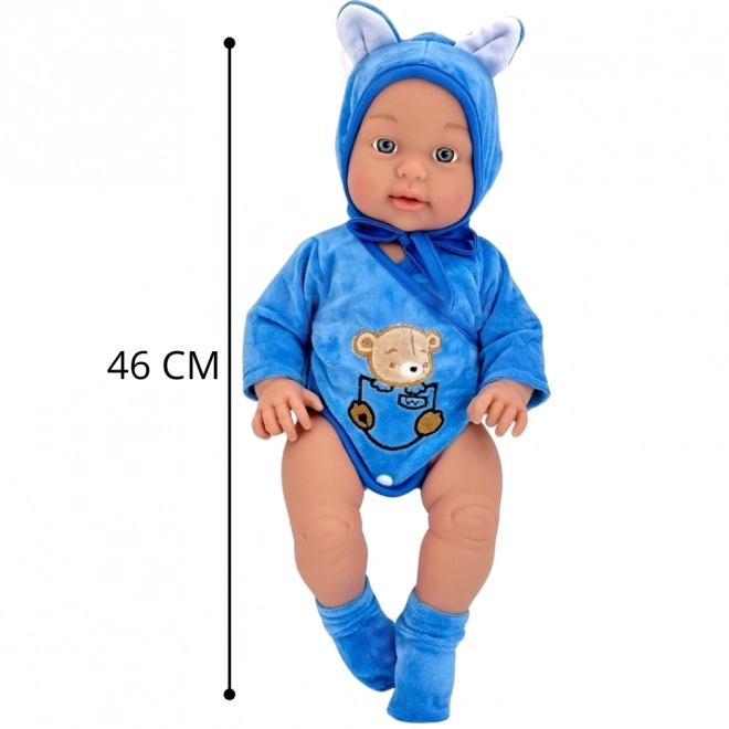 Woopie koninklijke babypop in teddyberenoutfit 46 cm