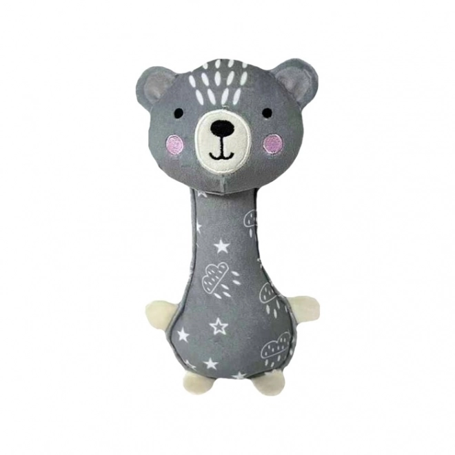 Grijze teddybeer met geluid 17 cm