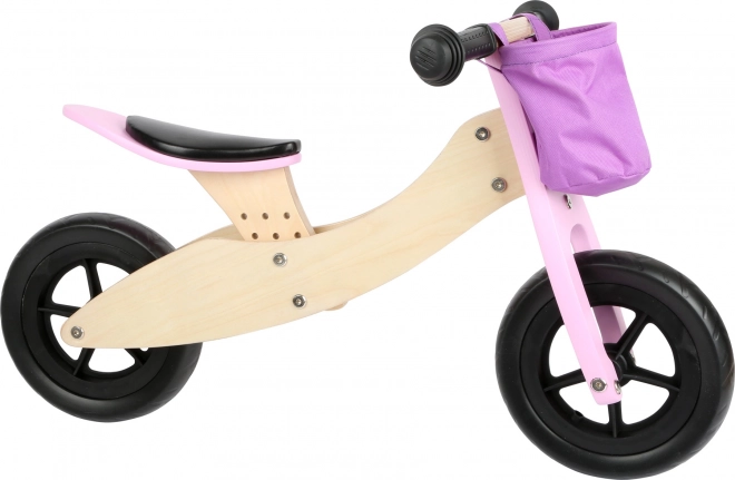 Draisienne en bois 2 en 1 rose