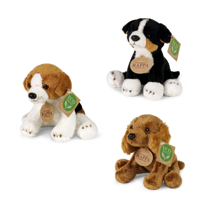 Pluche zittende hond 14 cm MILIEUVRIENDELIJK