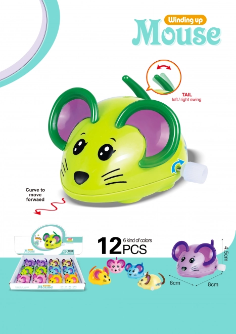 Opwindbare plastic muis 8 cm