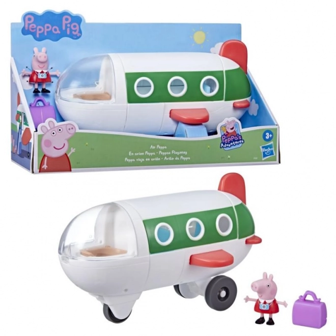 Vliegtuig met figuur van Biggetje Peppa