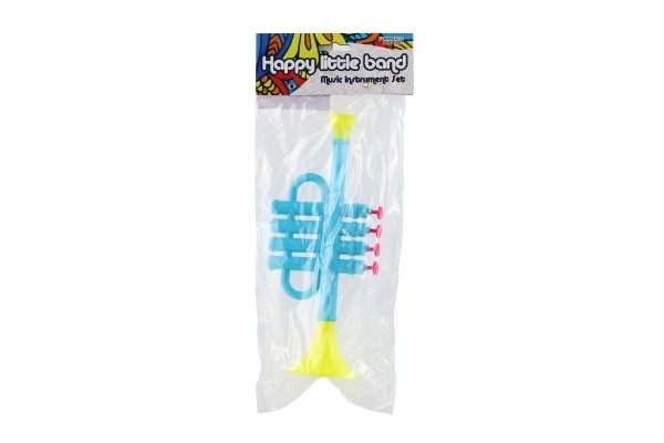 Trompet/Trumpet plastic 25cm 2 kleuren in zak