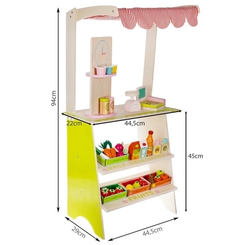 Houten kraam met accessoires voor kinderen