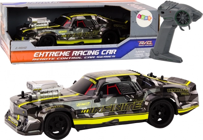 RC auto 1:16 met rubberbanden voor driften – zwart
