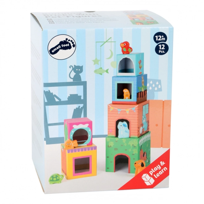 Small Foot Toren met blokken en houten diertjes