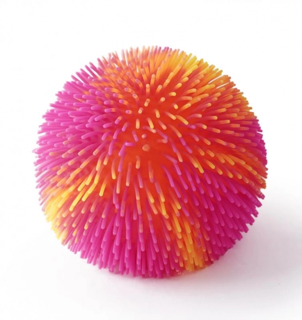 Zerzauster Regenbogenball mit Licht - Orange-rosa