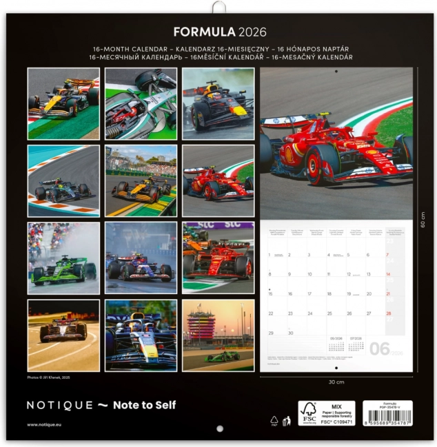 Calendrier de notes Formule 1 – Jiří Křenek 2026