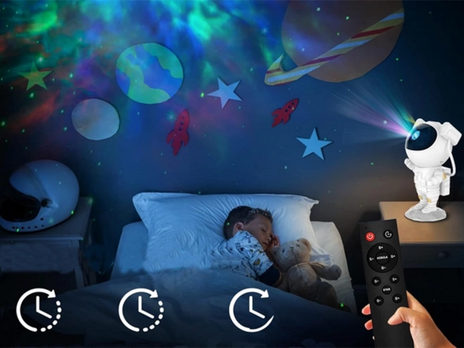 Projecteur étoilé en forme d'astronaute avec télécommande