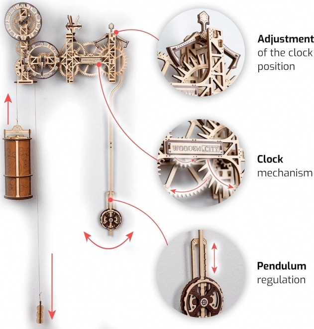 WOODEN CITY 3D puzzel Steampunk wandklok 269 onderdelen