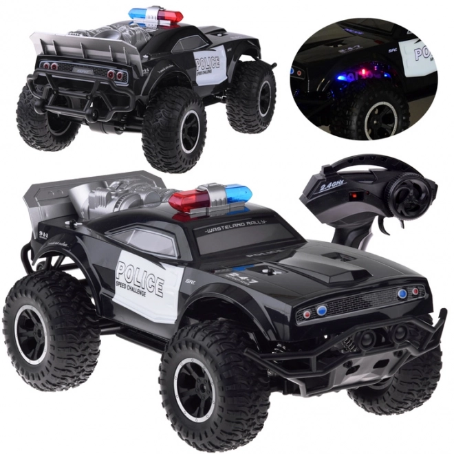 Grote bestuurbare monstertruck POLITIE verlichting op afstandsbediening RC0626