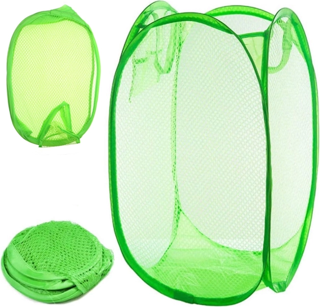 Opvouwbare netwasmand en speelgoedmand met twee handgrepen, 65 l, groen