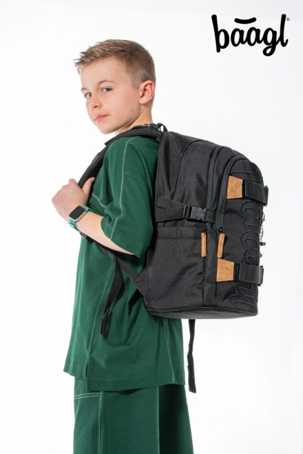 Baagl School Set Skate Darkness: Backpack, Pencil Case, and Bag