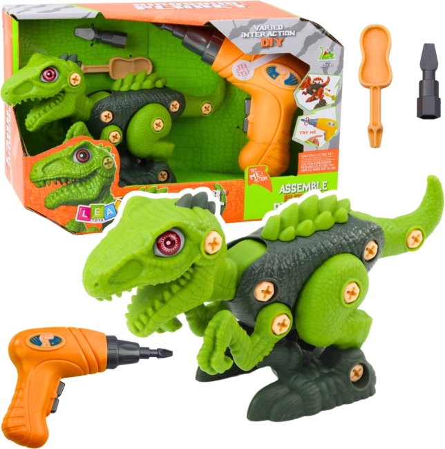 Dinosaure DIY vert avec perceuse