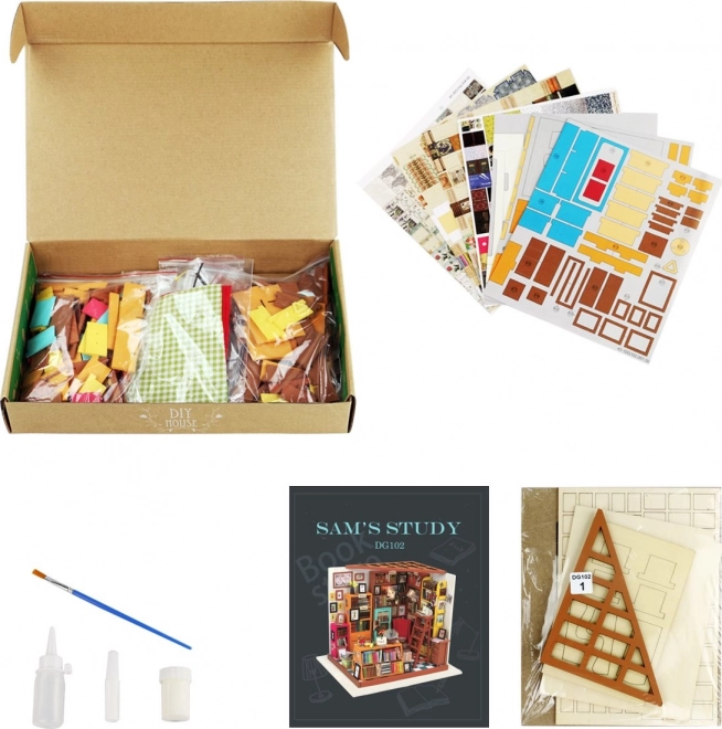 Samova studieruimte - DIY Miniatuur Poppenhuis Bibliotheek